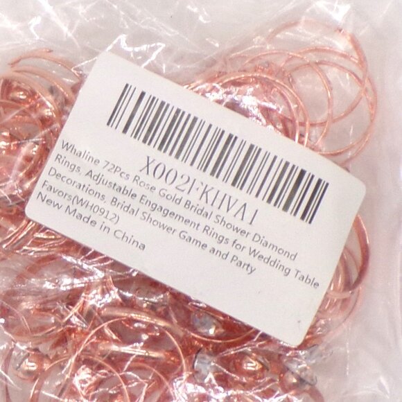 Rose Gold Bridal Shower Faux Diamond Engagement Rings 72 Wedding Decoration Game - Picture 2 of 6